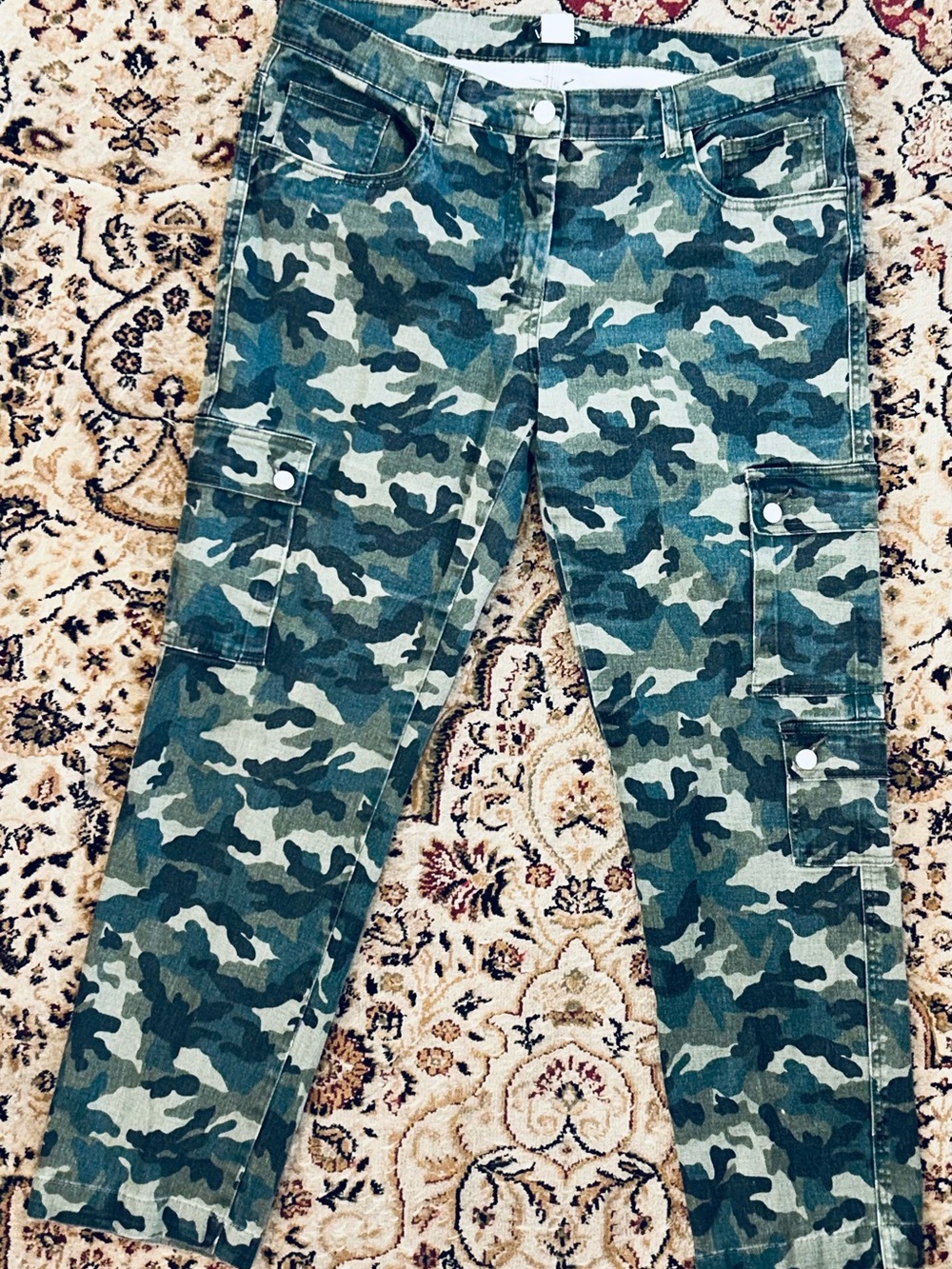 VENUS Camouflage Women's Camo Skinny Cargo Jeans - Green Camo Utility Trouser 12